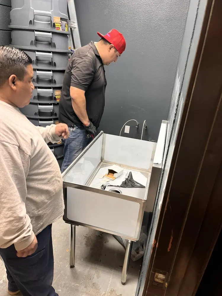 Commercial plumbing and sink installation in Broderick